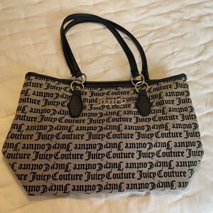 Juicy Couture Black Logo Canvas Tote Bag—EUC